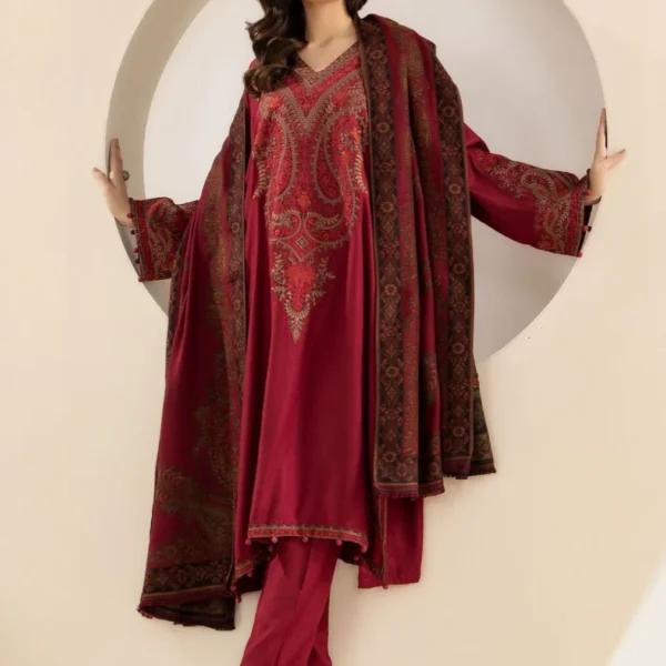 3 Piece Unstitched Embroidered Pure Lawn | Maria B