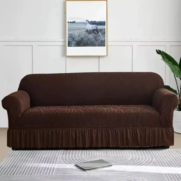 ZEBRA VELVET SOFA COVER DARK BROWN