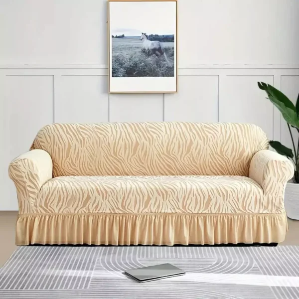 ZEBRA VELVET SOFA COVER SKIN GOLDEN