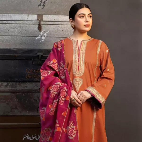 3 PC Unstitched Embroidered Pure Lawn | ASLING