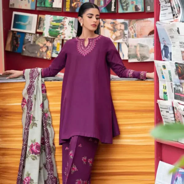 3 PC Unstitched Embroidered Pure Lawn | ASLING
