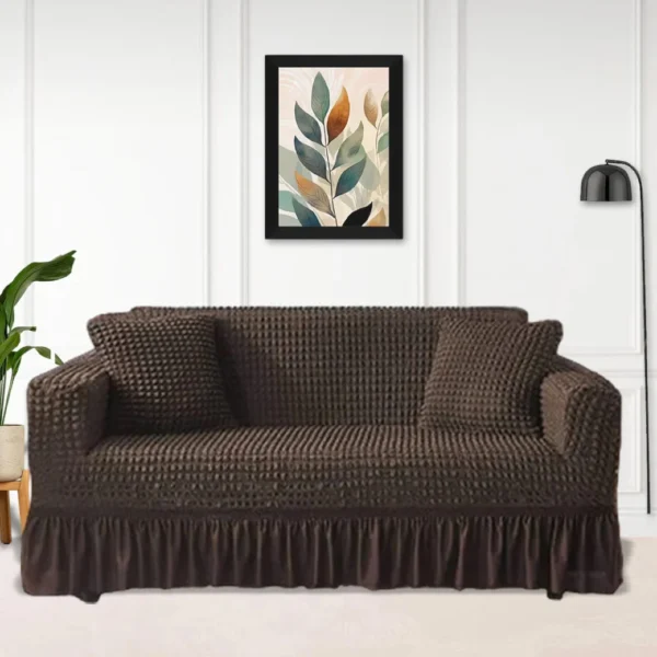 Dark Brown Fitted Bubble Sofa Cover