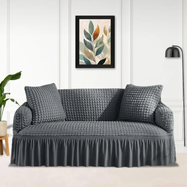 GREY FITTED BUBBLE SOFA COVER